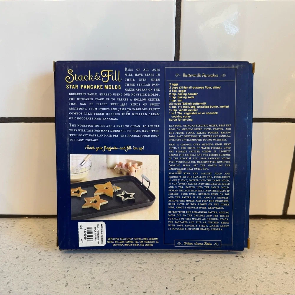 ✨ Williams Sonoma Star Pancake Molds – NEW in Box ✨